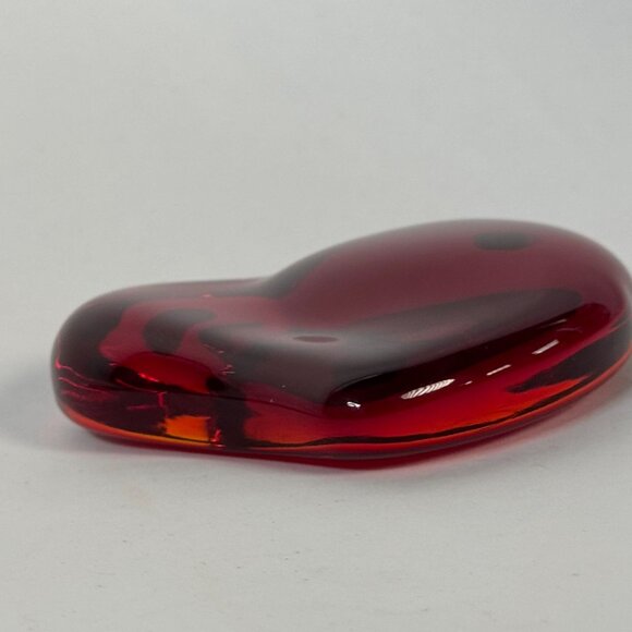 Tiffany & Co. Elsa Peretti Ruby Red Glass Heart Paperweight 4" - Picture 13 of 16